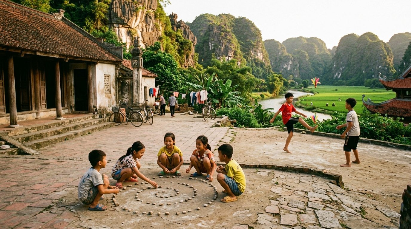Les jeux d&rsquo;enfants au Vietnam : traditions, règles et scènes de vie rurale